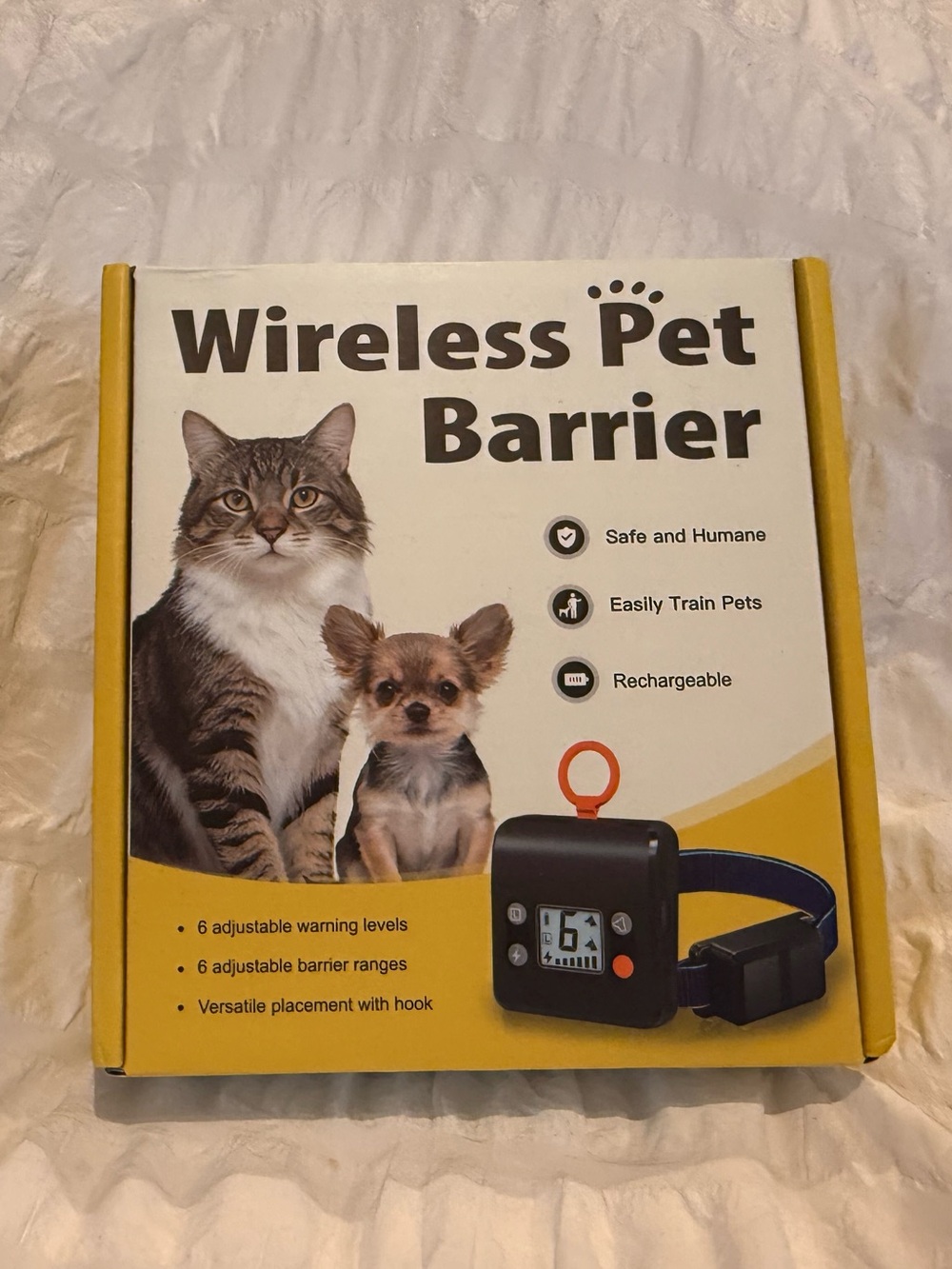 Wireless Pet Barrier Trainer Collar - Yellow